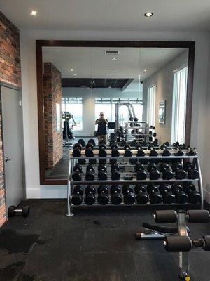 Custom mirrors in a gym