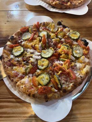 hamburger pizza
