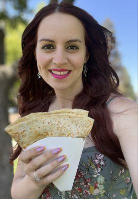 Turkey Pesto Crepe from Crepe Brothers~ OMG one of the best crepes I've ever had, cheesy & just absolutely mouthwatering!!