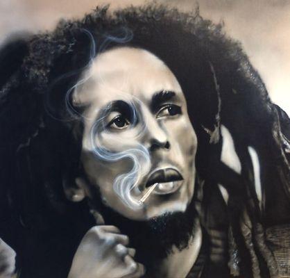 Airbrushed Bob Marley on canvas! Prints available!