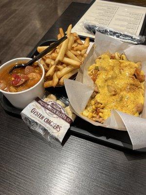Gumbo, Cajun Mac, fries