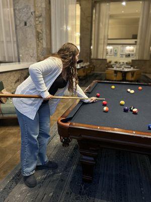 Pool table in main lobby/ Courtyard by Marriott.