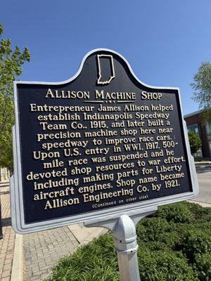 Allison Machine Shop Historical Marker