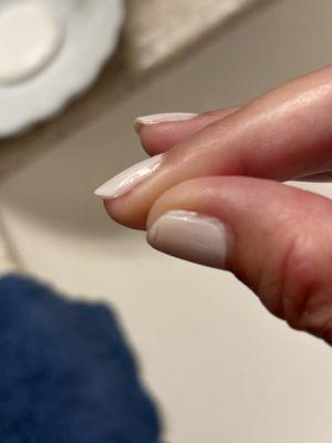 Layers of Polish don't go to the sides of my nails.