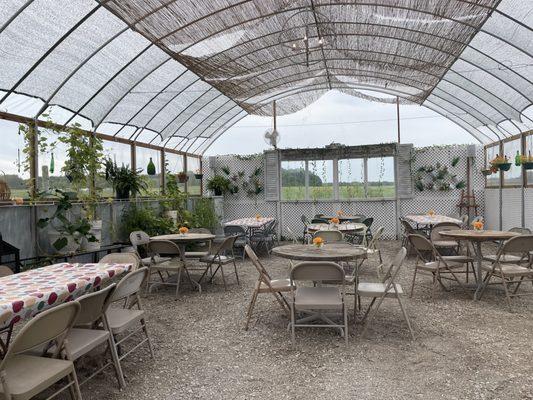 Extra seating in a separate structure outside