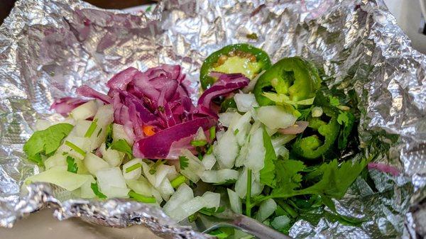 Grilled jalapeños, onions and cilantro
