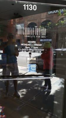 Storefront window w hours.