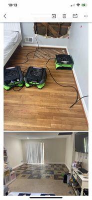 Flood water clean up and mitigation process air mover