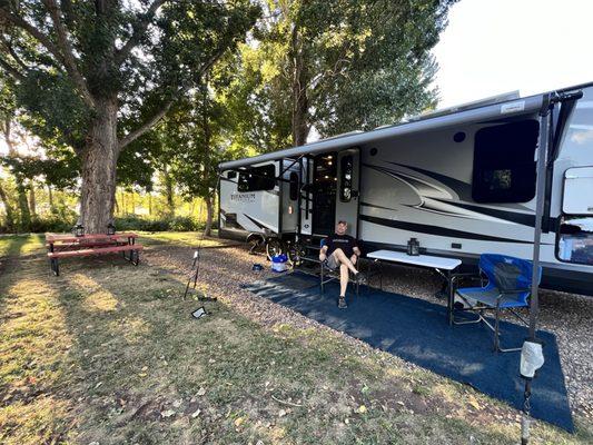 Full hookups 30/50 Amp with great shade big sized lots.