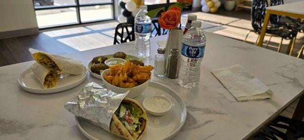 Beef Gyro and Chicken Wrap Gyro