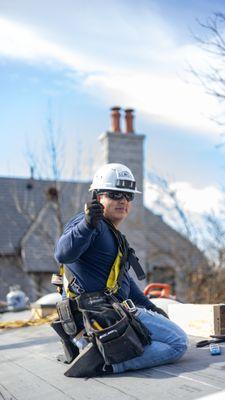Installing a flat roof and having fun at the same time!