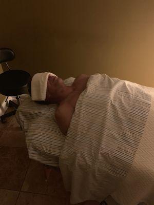 Client forgetting all the outside stresses.