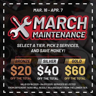 *Services selected from different tiers will result in a discount from the lower tier. This offer is valid from 03/16/25 - 04/7/25.