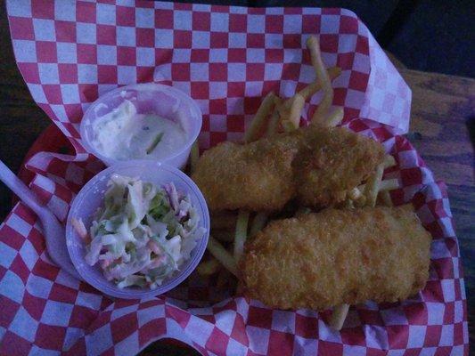 Fish and chips, $8