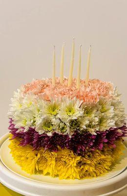 Birthday Cake Flower Arrangement