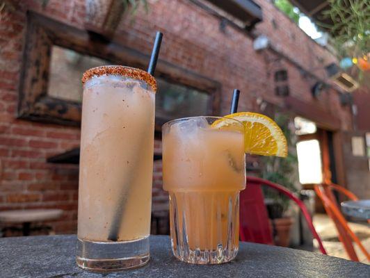 Paloma and Californian (vodka, OJ, grapefruit, bitters)