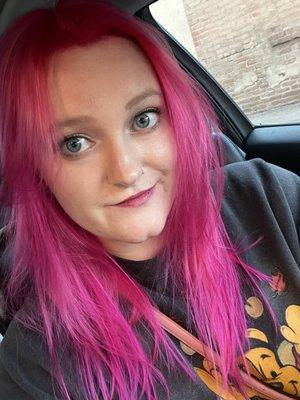 New hair! Bright fuchsia!