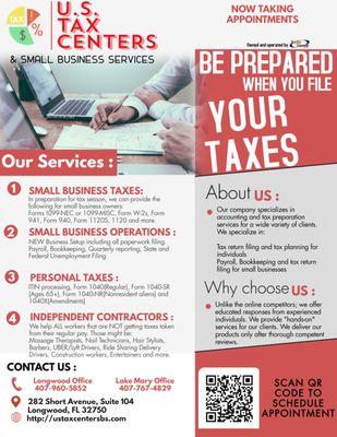 U.S. TAX CENTERS & Small Business Services