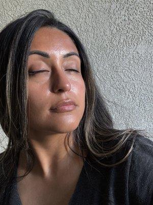 after 4 weeks of skin coaching! felt an improvement almost immediately after I started using my products and sticking to my routine.