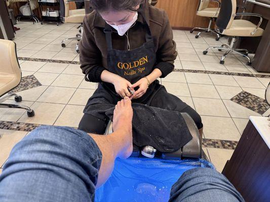Getting my pedicure