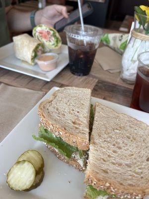 Chicken salad and southwest chicken wrap
