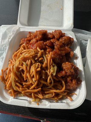 1 item combo with double chow mein and orange chicken. ($8.99)