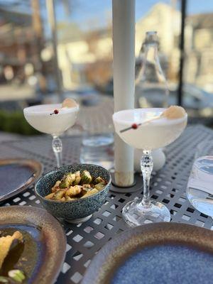 Lychee Martini and cucumbers