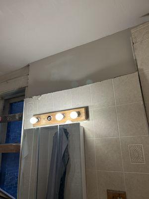 Wall and ceiling repaired