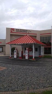 Restored 1910 gas station.