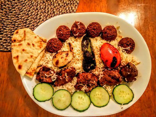 Chicken Kabob with Double Falafel side plate