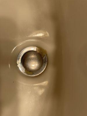 Soap globs in the sink that didn't drain