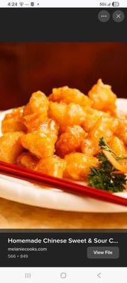 This is what sweet and sour chicken looks like from every restaurant I have ever ordered from.