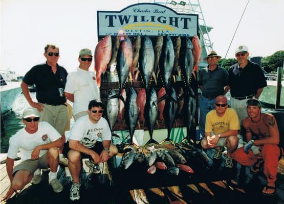 A great day deep sea fishing out of Destin, FL on the Charter Boat Twilight.