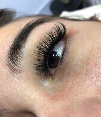 Full Volume lashes in "Doll Eye" style.