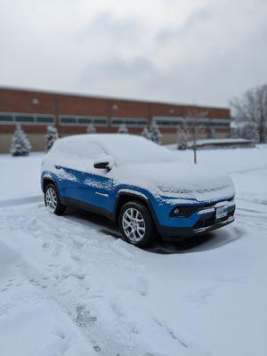 I need a moment to remove this heavy cement snow off the car.