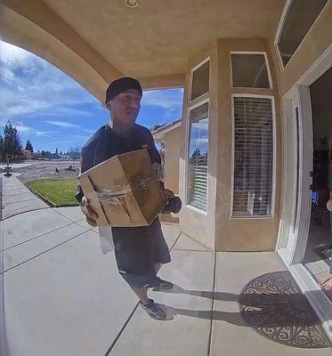 Same driver delivering a now compromised ripped open package the next day and encouraging my signature for it