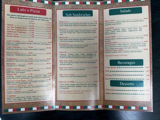 Lalo's Pizza Take Out