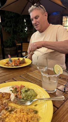He has skirt steak and I have enchiladas. And a Roberto's Paloma