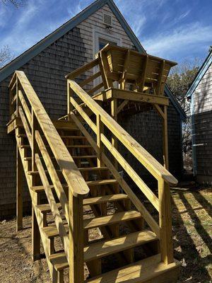 Brand new stairs leading up to the second floor of my garage.