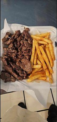 Steak bites and fries