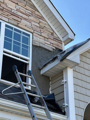 Repairs to the stone veneer in Creedmoor
