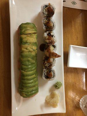 Shrimp tempura and spicy suzen