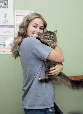 Happy client and her adorable fur baby, Luna