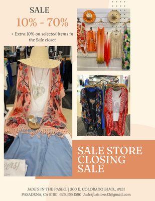 Store closing Sale!!
10-70% OFF!!