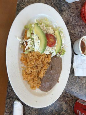 Enchiladas (daily special). This is 1/2, as he was kind enough to split it for us! A lot of food.