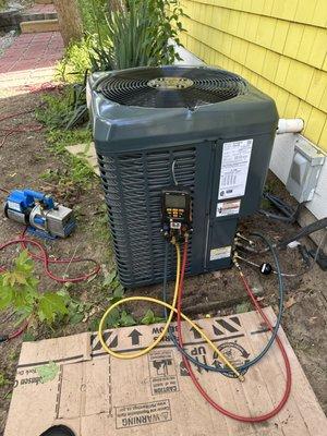 Air conditioner installation.