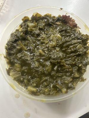 Mushy unseasoned Collard Greens