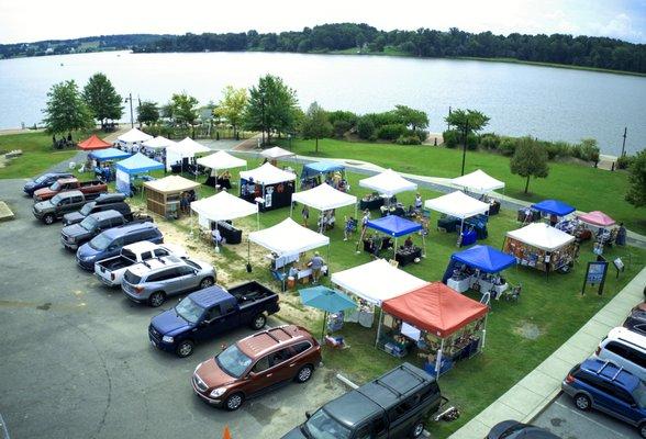 Located right on the Breton Bay. It's always a pretty view from our market.