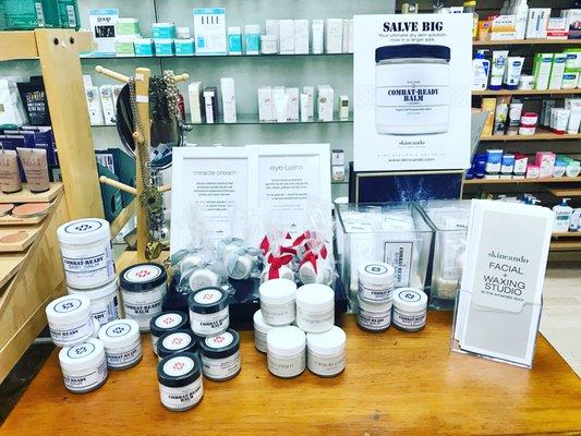 Skincando Combat Balm, Miracle Cream and Eye Cream.