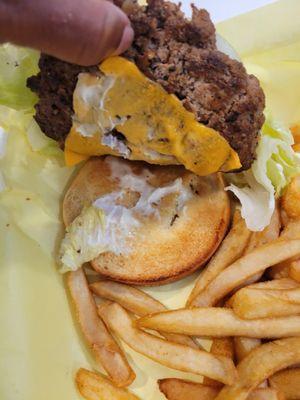 Half of a piece of cheese